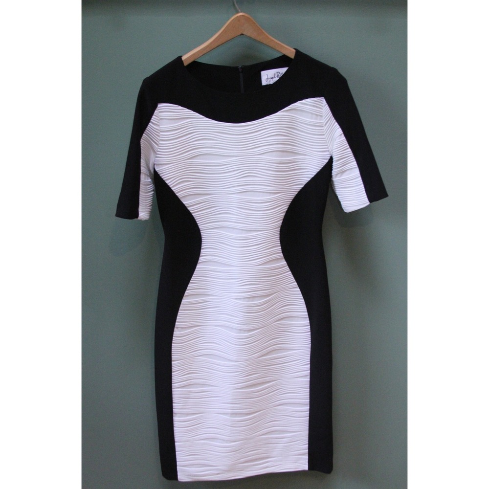 Joseph‎ Ribkoff Dress Size 8 Black White Textured Career Cocktail